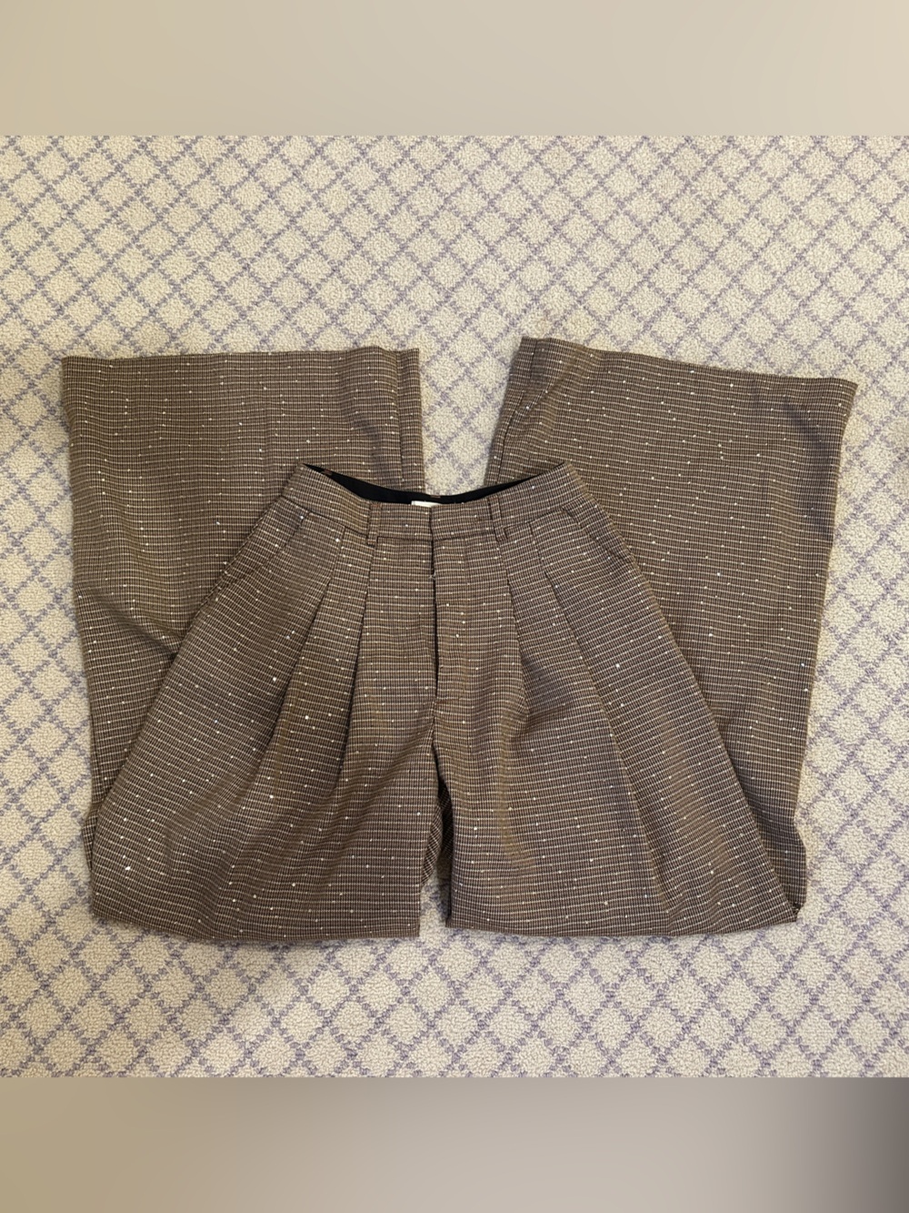 Anthropologie Maeve Brown & Cream Tweed Trousers